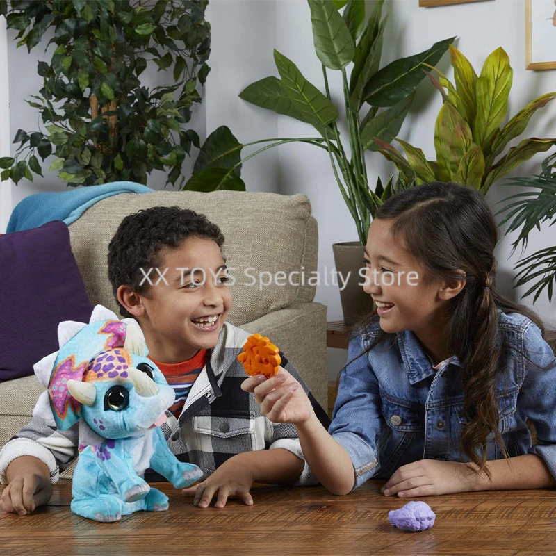 FurReal Hoppin'-dinosaurio interactivo de peluche, juguetes electrónicos para mascotas con más de 35 combinaciones de sonido y movimiento, regalos de cumpleaños para niños