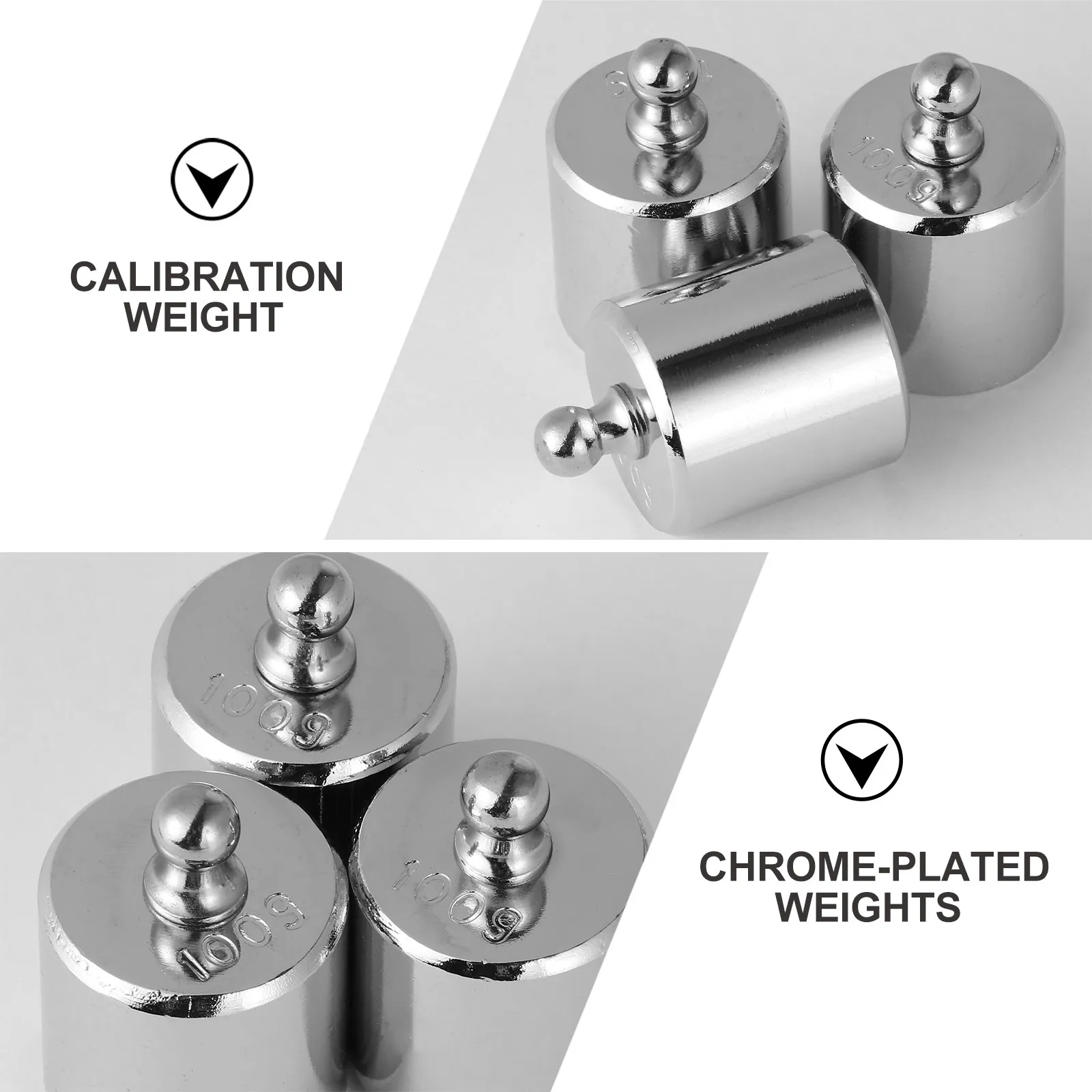 3Pcs Defect-Free Chrome-Plated Steel Calibration Weights 100G for Accurate Digital Scale Calibration Educational Instrument view 3