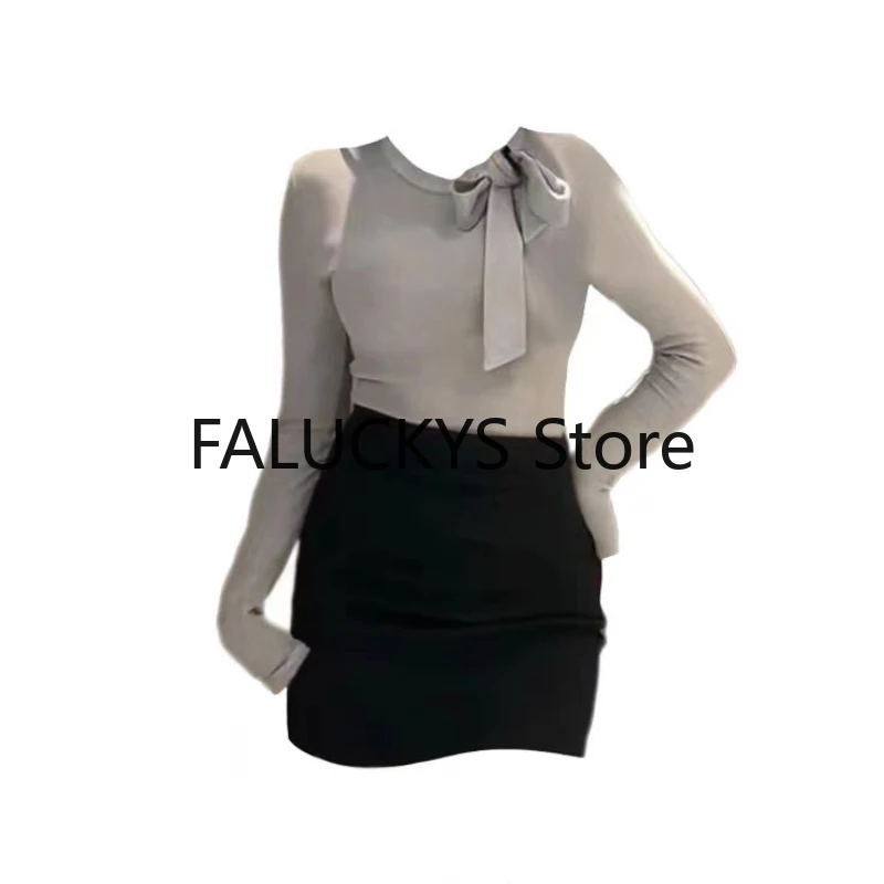 2024 Spring Sweet 2 Piece Set Office Lady Casual Outwear Mini Skirt Women Evening Party Slim Y2k Blouse Korean Fashion Chic