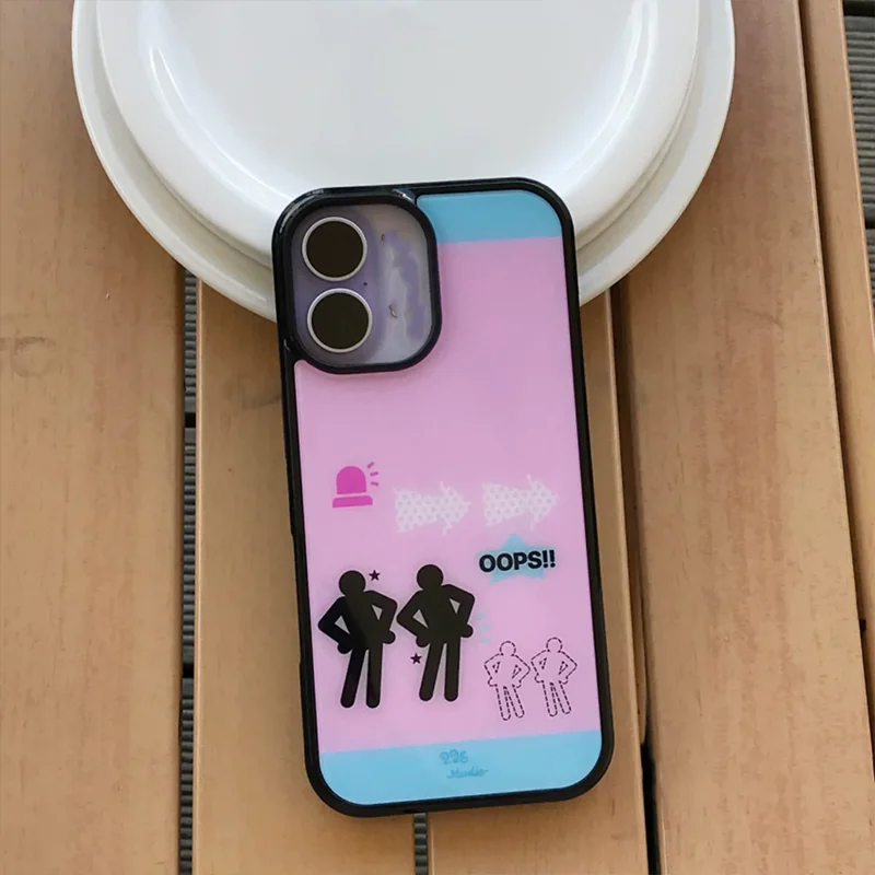 Pink Polka Dot Abstract Little Character Dance Couple Phone Case For iPhone 17 AIR 16 15 14 13 12 11 PRO MAX 7 8 PLUS Cover view 4
