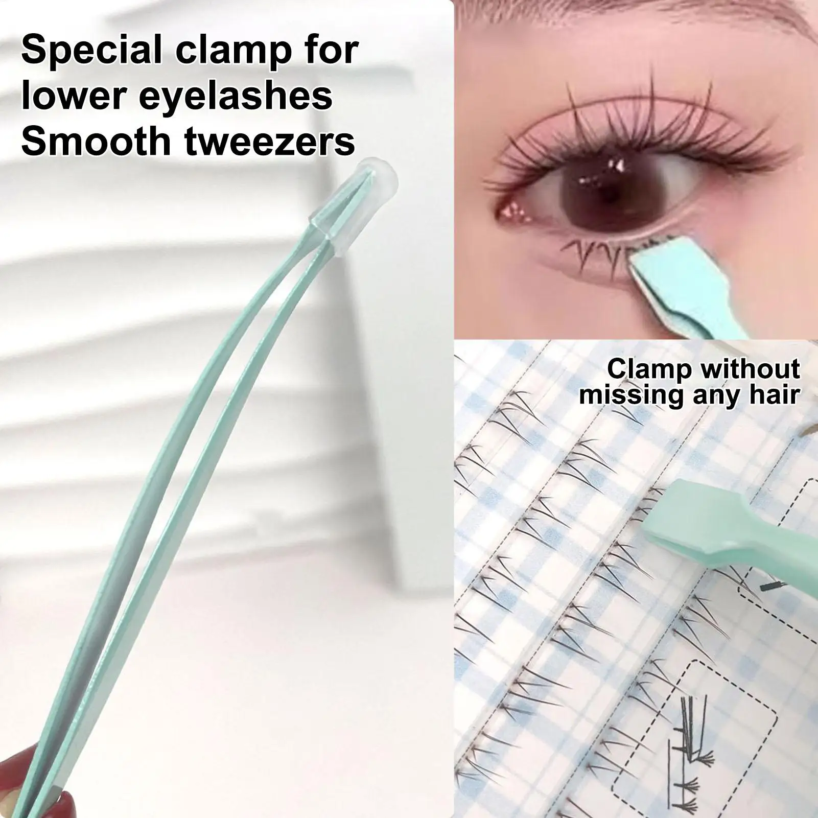 Stainless Steel False Eyelashes Tweezers Lashes Extension Clips Eyemakeup Tools Profession Tweezer