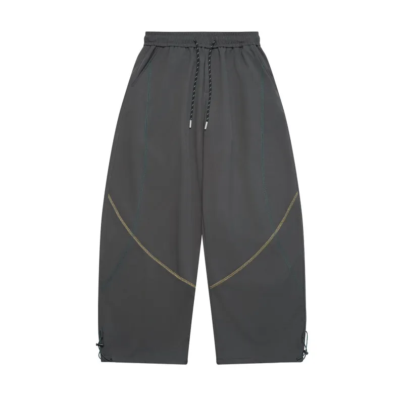 

Thiened Outdoor Casual Sports Pants Men's Loose Straight Leg Hsu Line Color Blo Autumn Winter Polyester Spandex Blend