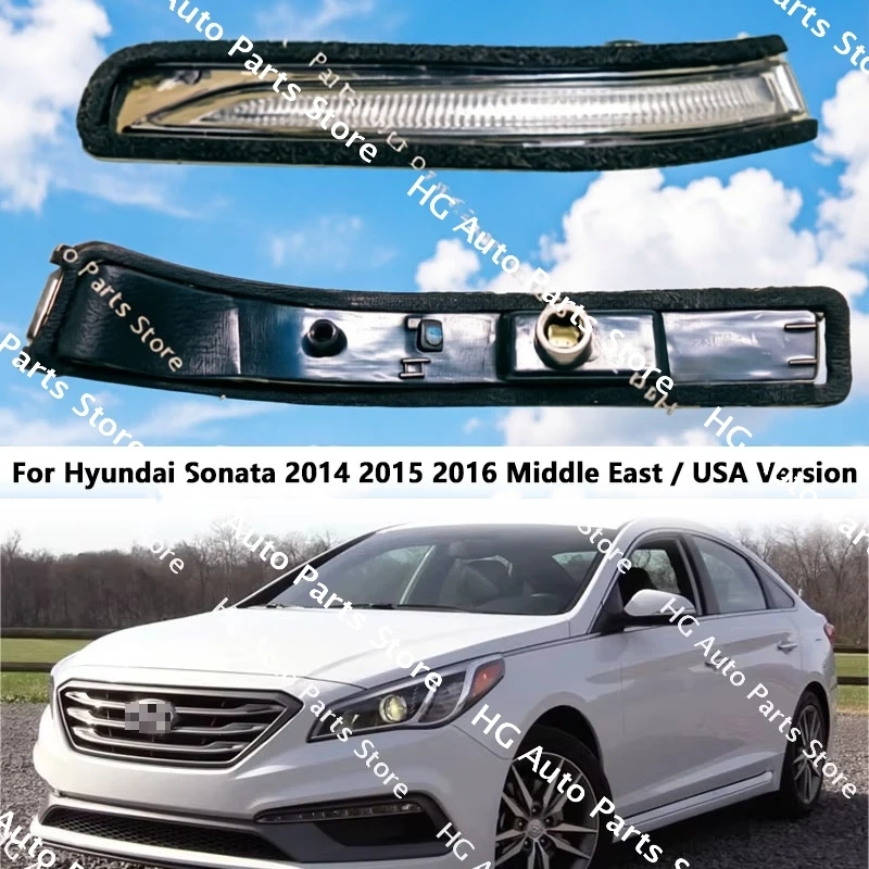 

Светодиодный указатель поворота для наружного бокового зеркала заднего вида автомобиля Для Hyundai Sonata 2014 2015 2016, версии для Ближнего Востока / США