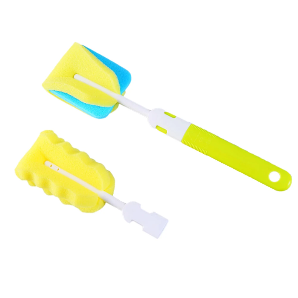 

2 pcs Baby Bottle Cleaning Brushes Set Sponge Replacement Newborn Feeding Pump Parts Non Scratch Eco Friendly Bottle Washer