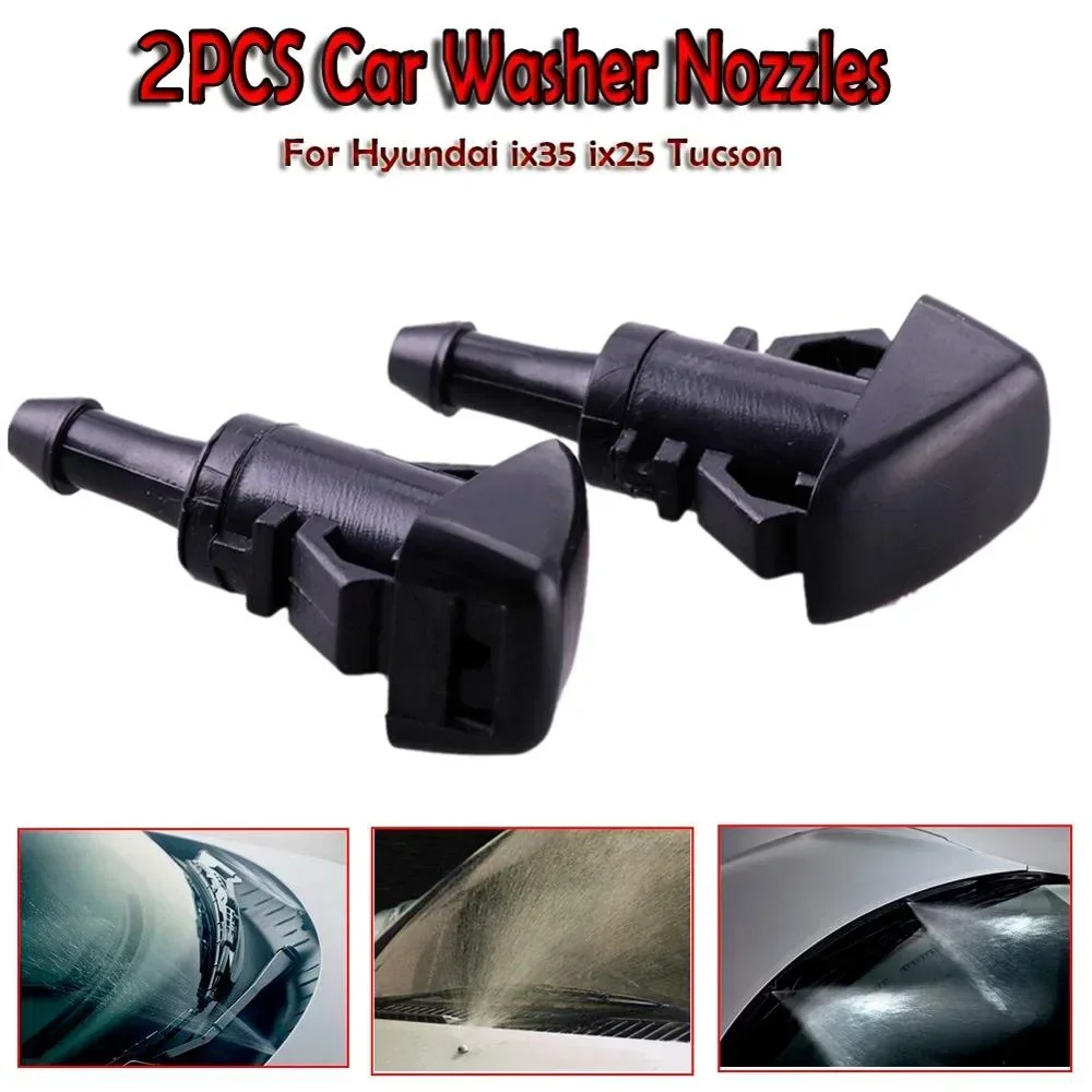 2Pcs/set Front Windshield Washer Jet Nozzle For Hyundai Solaris 2010 - 2017 Hood Sprayer Liquid OE# 98630 3J000