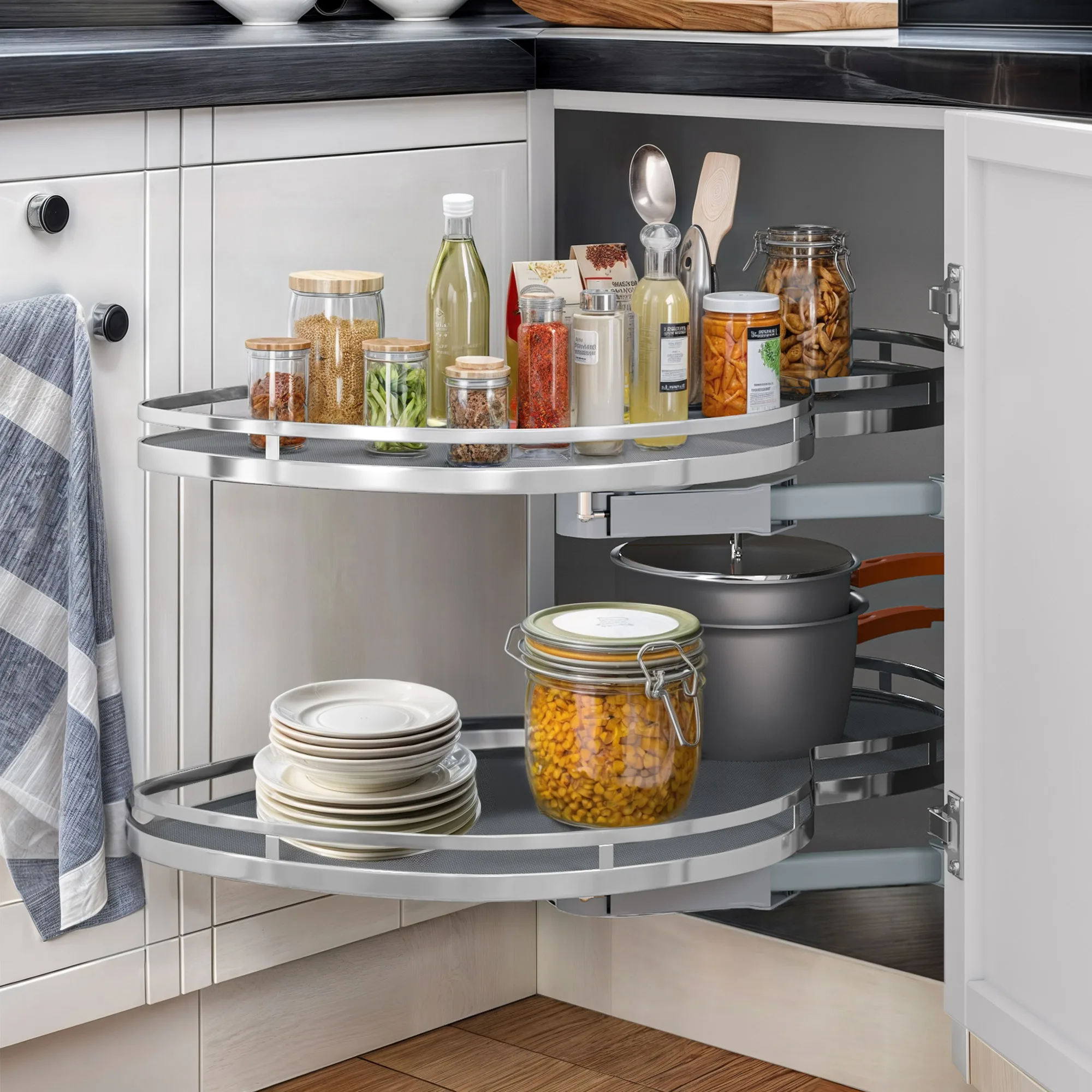 Swing Right Blind Corner Kitchen Cabinet Pull Out Organizer for 36