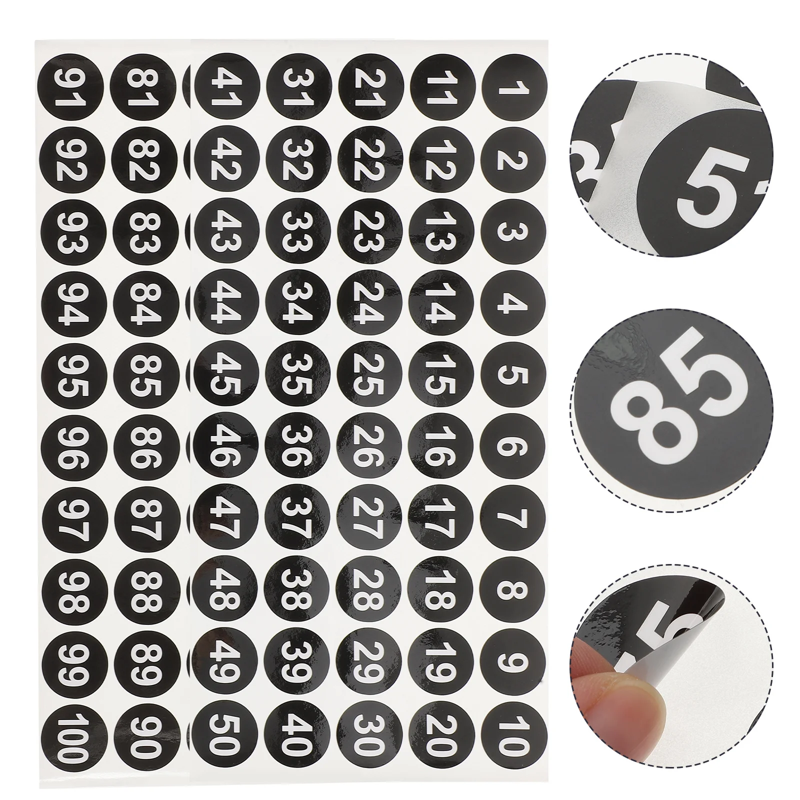 Number Stickers Round Self-Adhesive Labels For Inventory Organization Outdoor Indoor Use Consecutive Numbering Decals