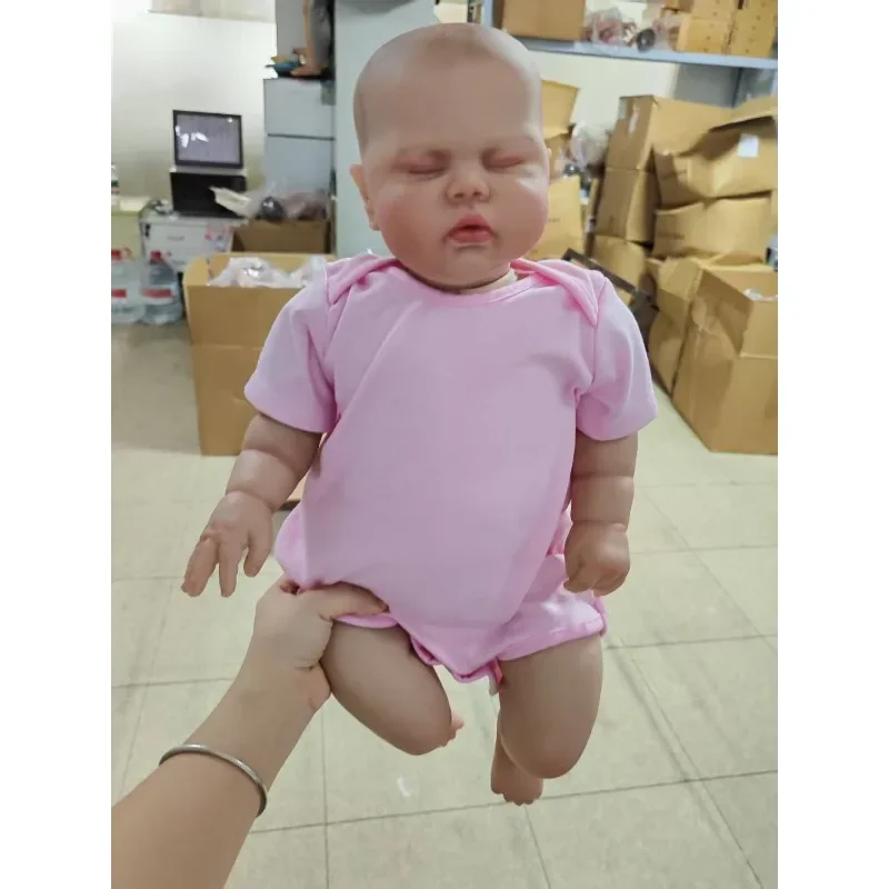 

60cm Pickle Sleepping Reborn Baby Doll Toddler 3D Skin Art Doll with Painted Hair