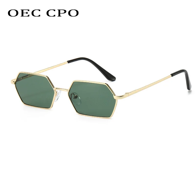 Classic Polygon Sunglasses Men Brand Design Fashion Small Frame Red Mirror Coating Sun Glasses Female Square Eyewear Shade UV400