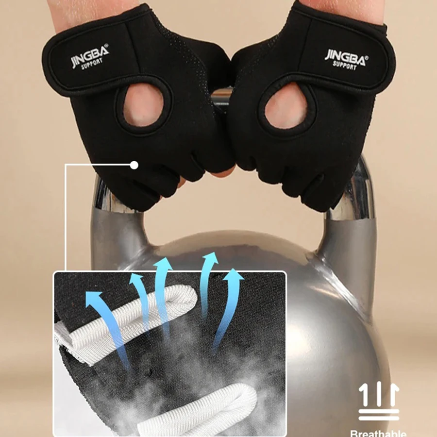 الصيف الرياضة في الهواء الطلق ركوب الدراجات نصف اصبع قفازات للجنسين شبكة تنفس بارد سيليكون المضادة للانزلاق قفاز معدات التدريب الصالة الرياضية