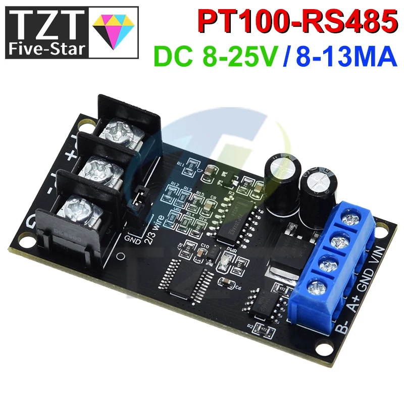 TZT PT100 Platinum Thermal Resistance RTD Temperature Sensor Transmitter RS485 MODUBS RTU Module