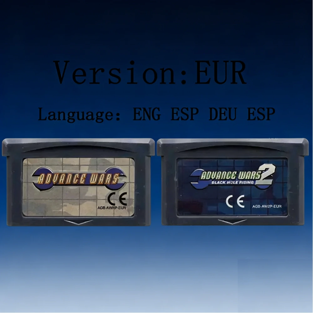 EUA/EUR Advance Wars GBA Cartão Cartucho de videogame de 32 bits Cartão de console para GBA Versão em inglês Advance Wars 2
