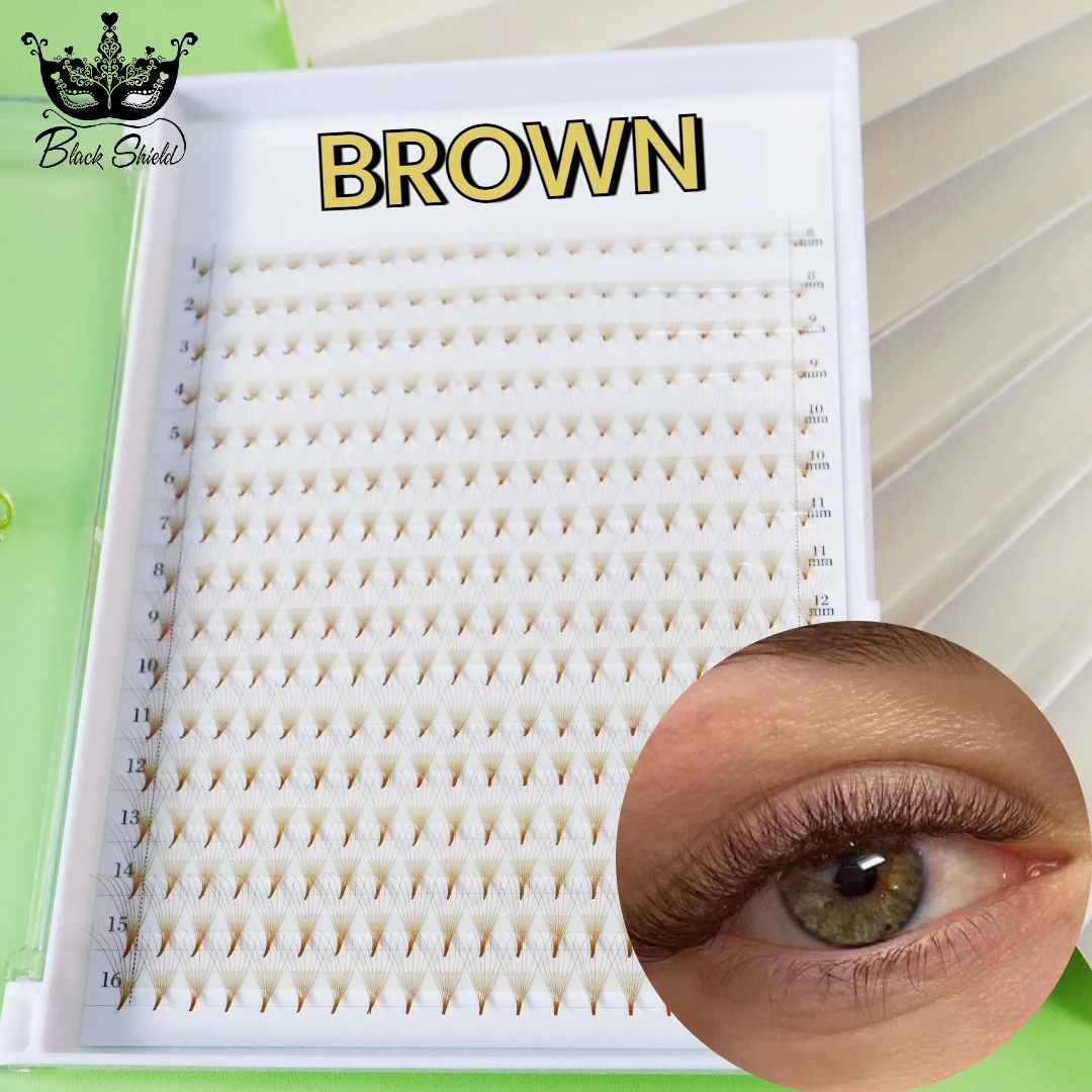 

Black Shield Brown Eyelash Extension 8-15mm Mink Individual Eyelash Lashes High Quality Color Natural Korean Eyelashs Extension