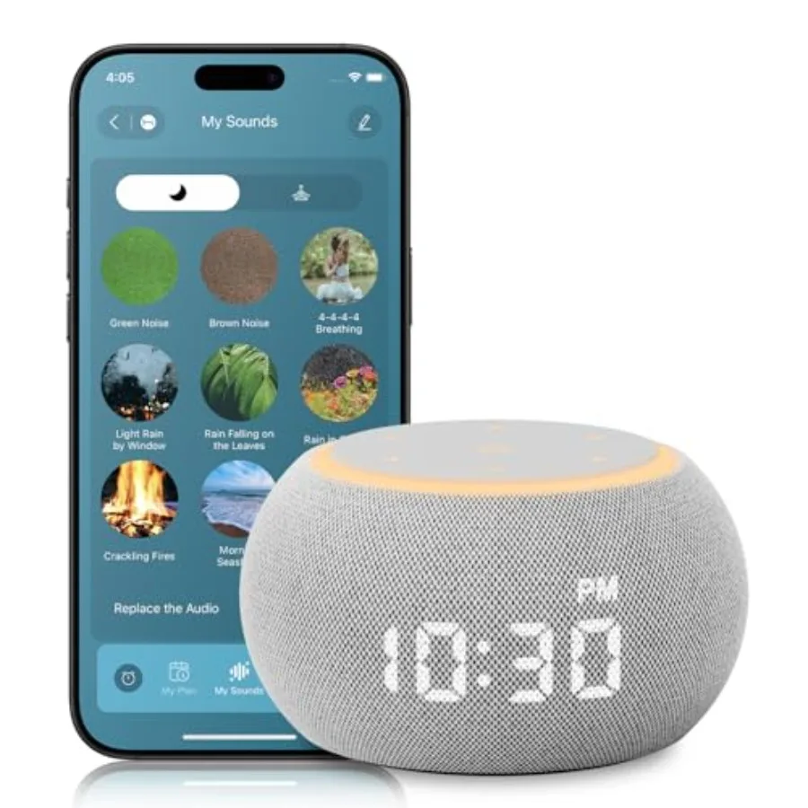 

Устройство для сна Santebee: Генератор белого шума для взрослых, ночник Luna Pro 507, успокаивающие звуки, двухступенчатая система будильников и сна