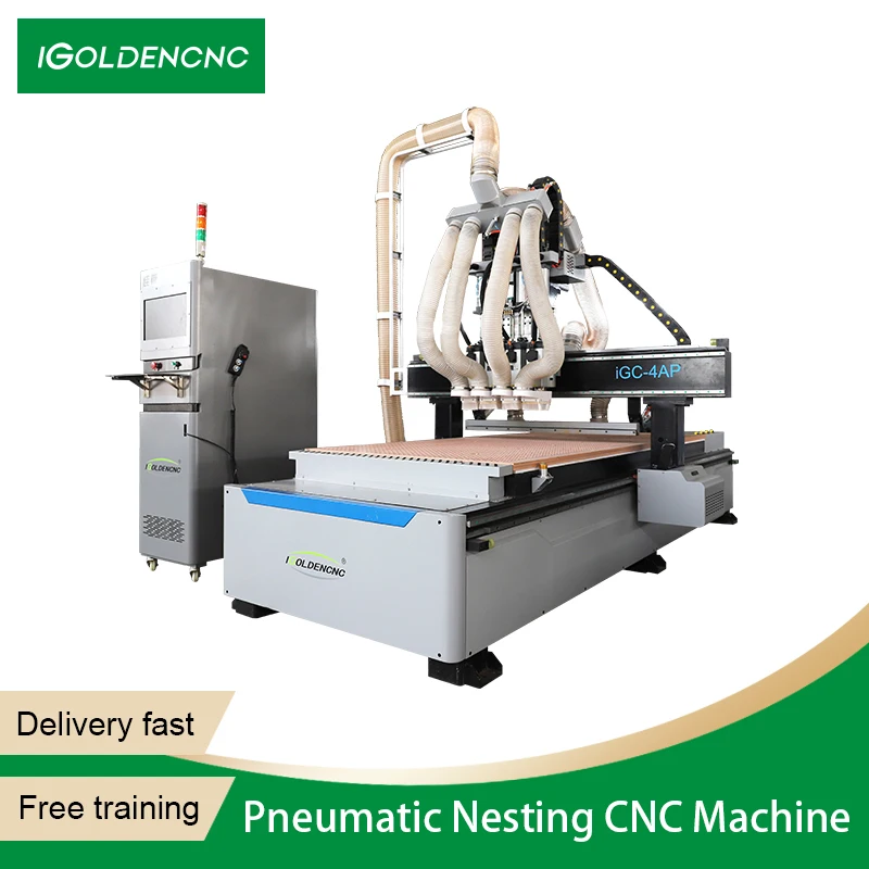 Multi-head CNC Nesting Four-process Furniture Cabinet Cutting, Engraving and Drilling Machine for Modular Furniture Production