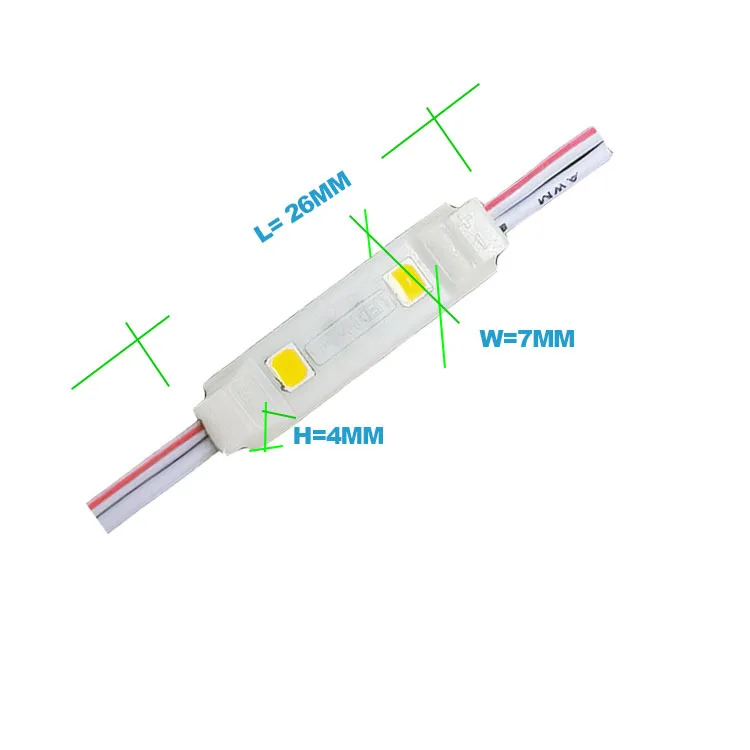 Small 2607 SMD2835 LED module light advertising light module for sign letter DC12V 0.4W 2leds IP65 waterproof