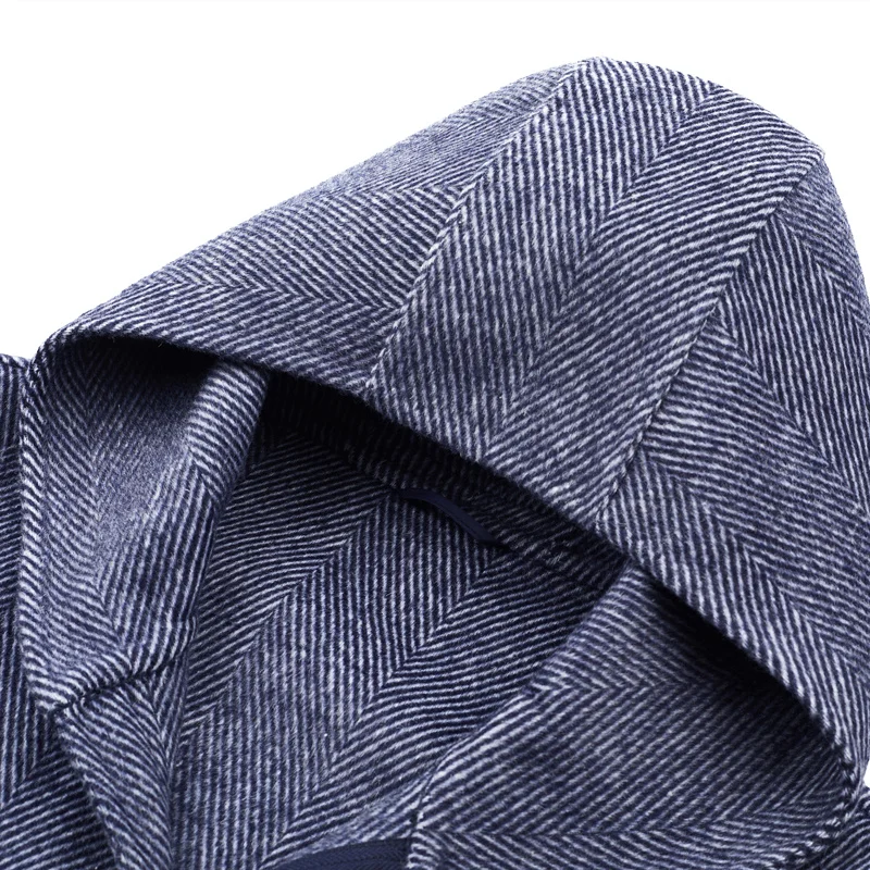 2024 new arrival Winter mens hoooded Double sided wool coat casual woolen trench high quality single-breasted jacket men