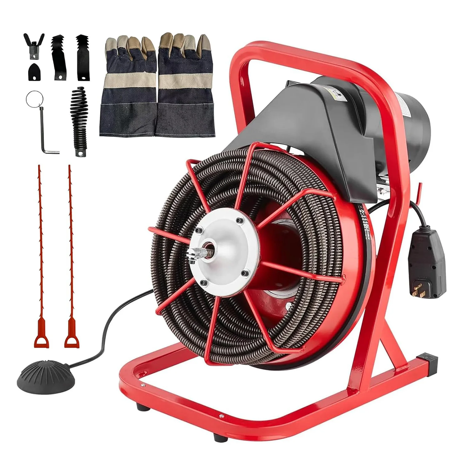 

75FT x 1/2in Drain Cleaner Machine, 400W Electric Drain Snake Heavy Duty Sewer Auger for Sinks, Toilets, Showers