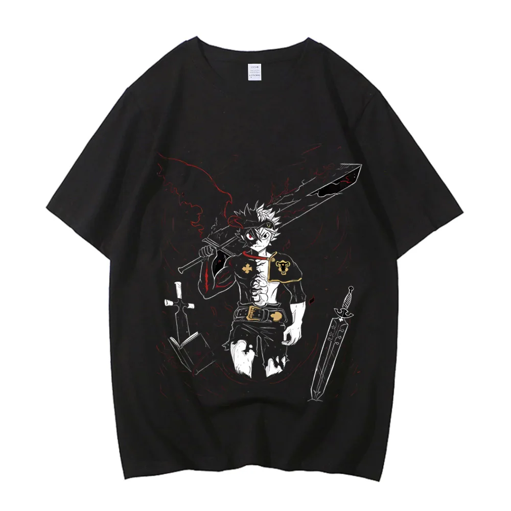 Men Women Black Clover T Shirt Asta Manga Tshirt Cotton T-shirt Clothing Summer Short Sleeve Tees Streetwear