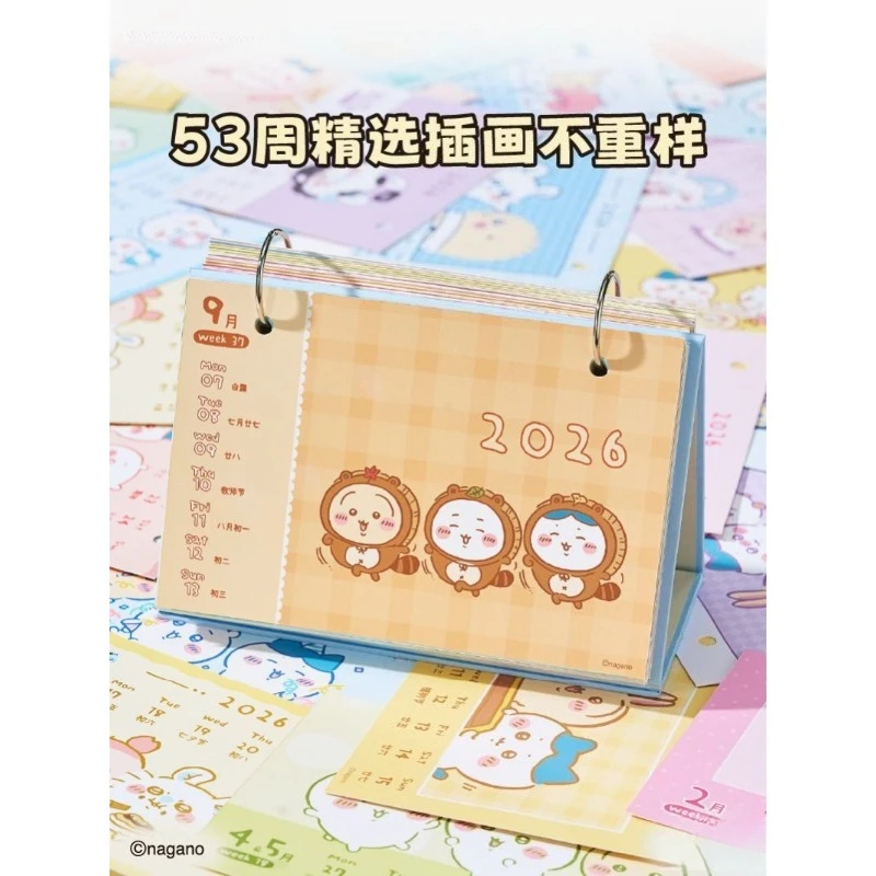 Anime Chiikawa Calendar 2026 New Color Illustrated Thick Paper Premium Collectible Desk Decor For Office Schedule Planner Cute