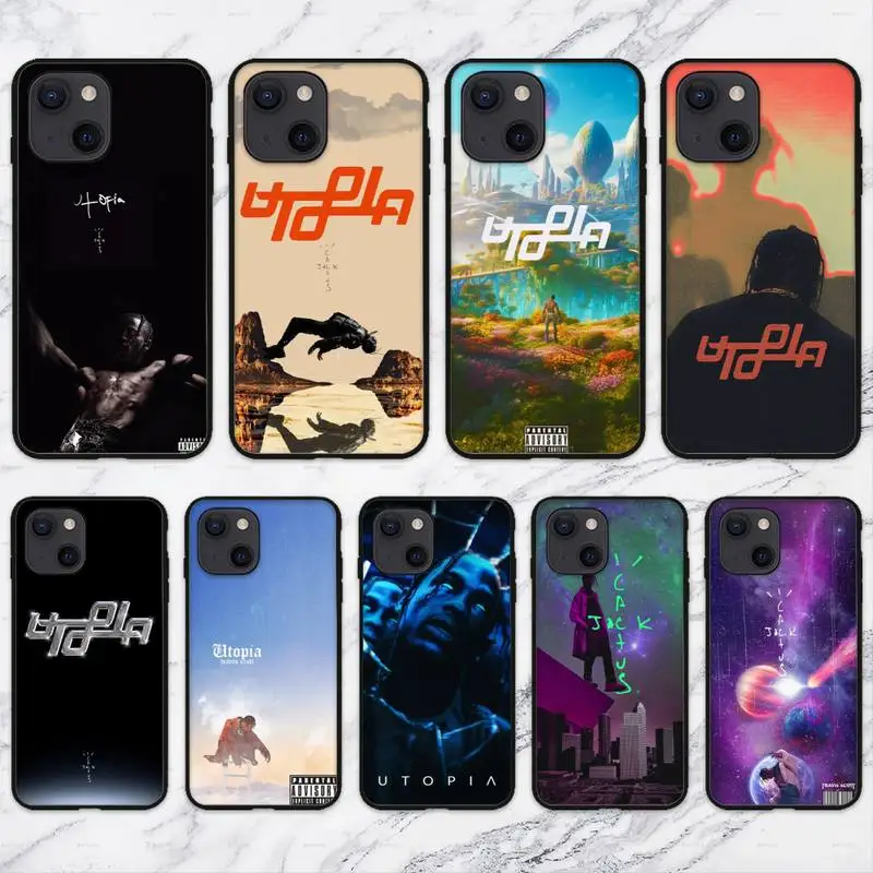 Travis Scott Utopia Rapper Phone Case For iPhone Mini 11 12 13 14 15 Pro XS Max X Plus SE XR Shell