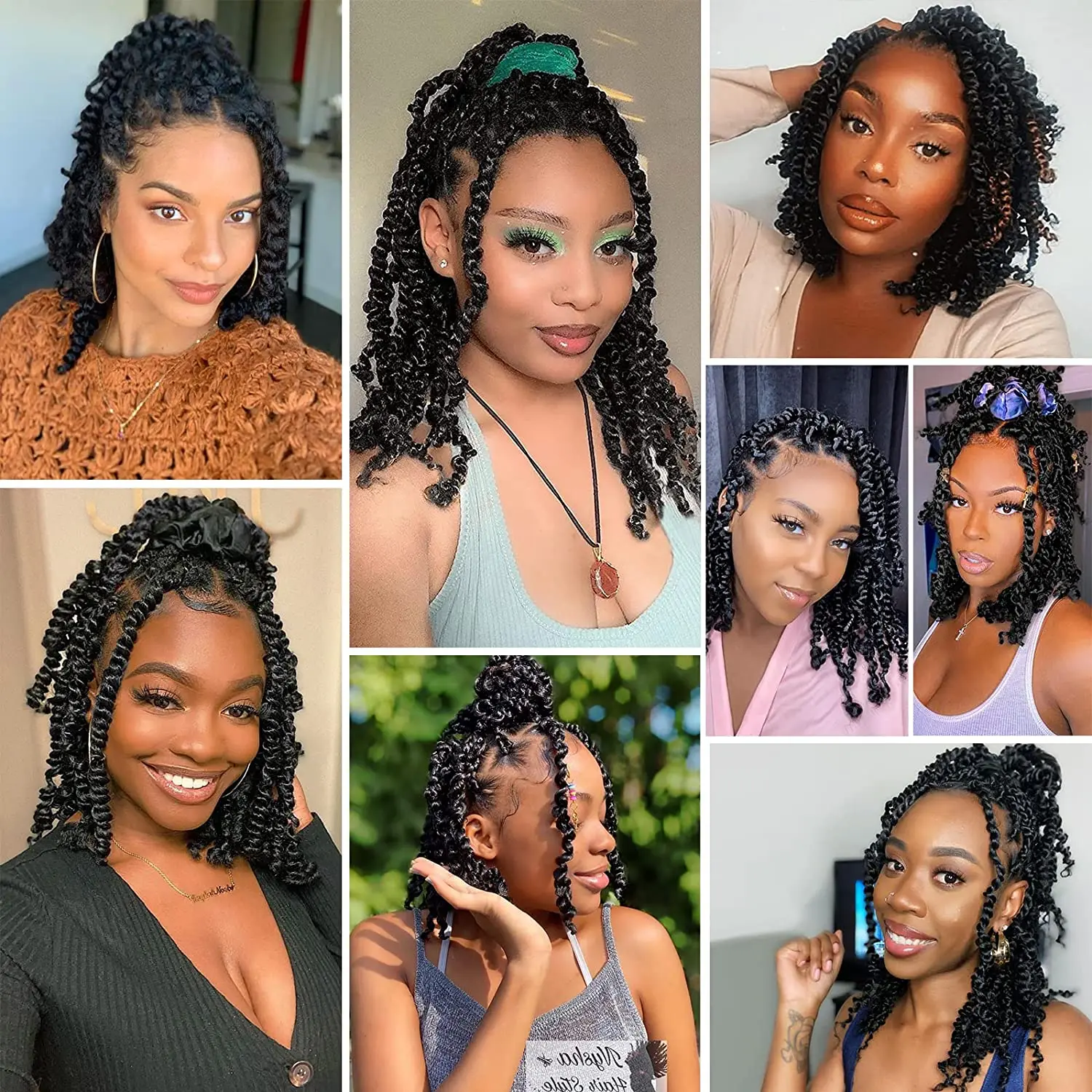 Passion Twist Crochet Hair Pre-twisted Short Passion Twist Hair Pre Looped Curly Passion Twists Synthetic Braids Hair Extension