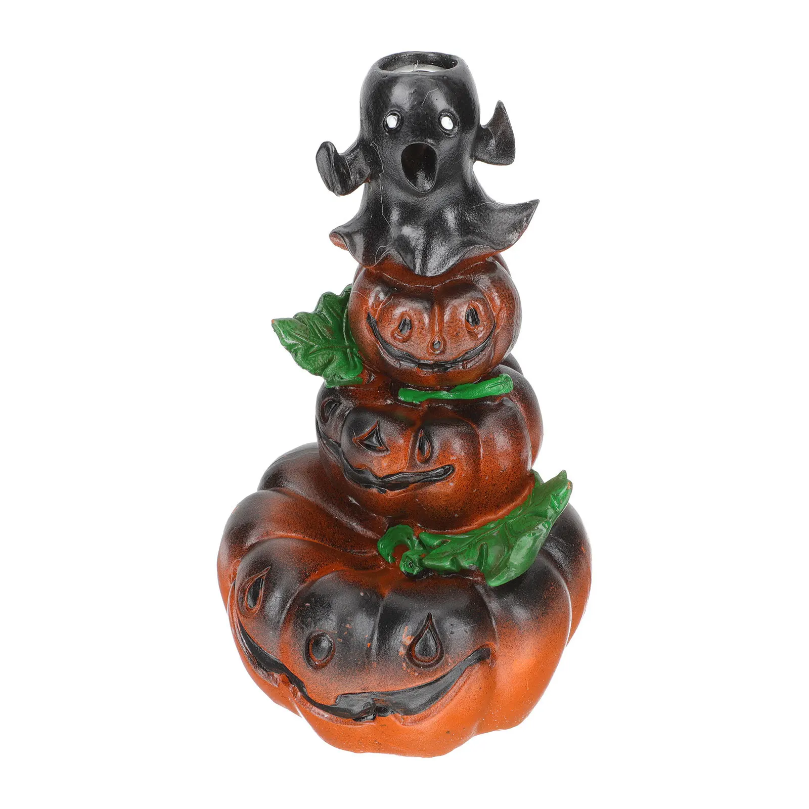 

Halloween Pumpkin Backflow Resin Incense Burner Decorative Censer Desktop Holder Aromatherapy Office Study Meditation Decor