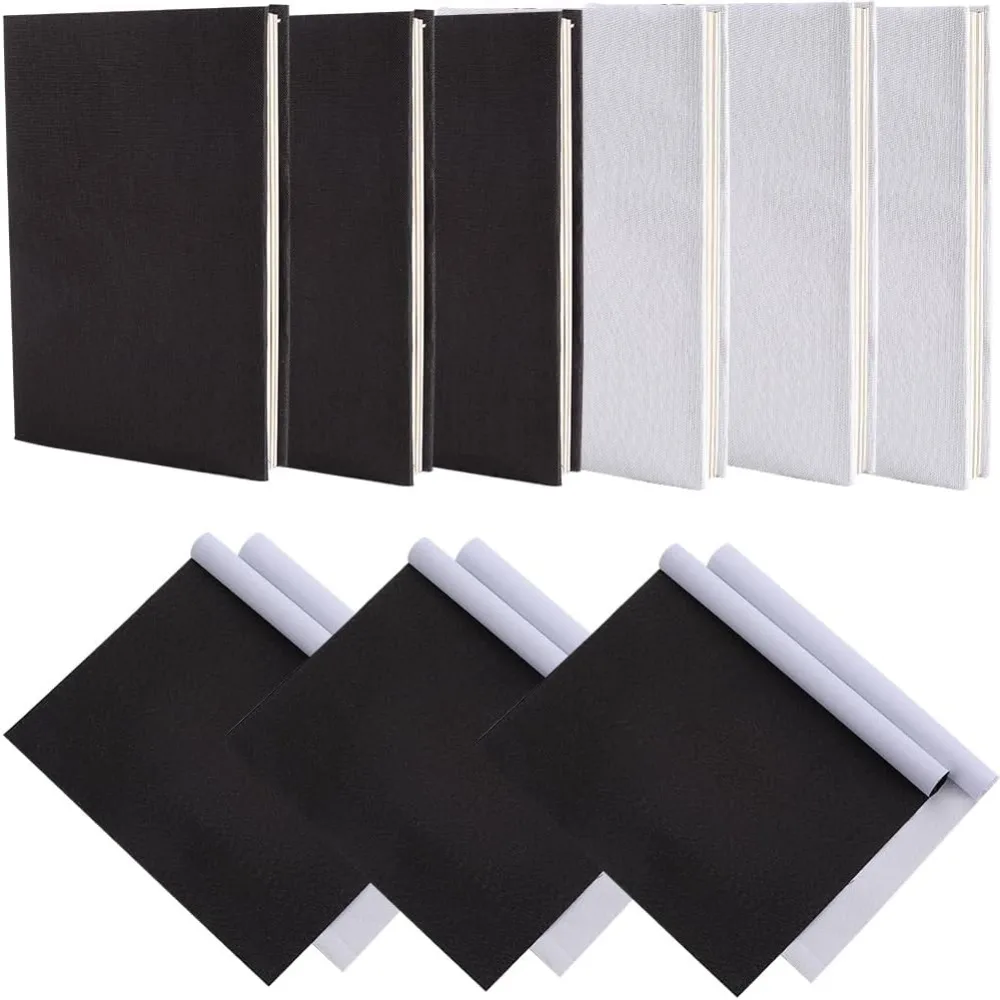 6 szt. 82,2 x 11,8 Lniana tkanina do książek 2 kolory do książek A5-A8 Tkanina do oprawy Powierzchnia papierowa Okładka książki Zestaw do tworzenia albumów