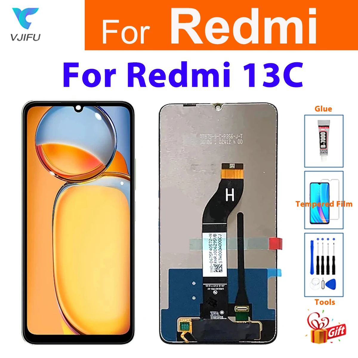 LCD For Xiaomi Redmi 13C Display 23100RN82L 23106RN0DA 23108RN04Y 2311DRN14I LCD Touch Screen Digitizer Assembly Replacement