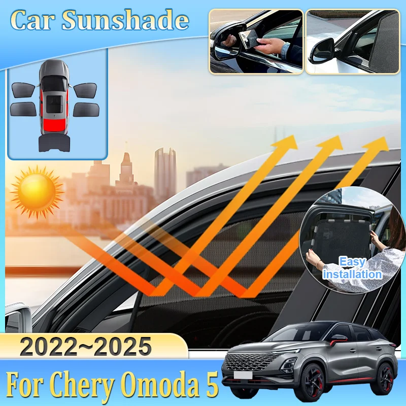 

Солнцезащитная шторка для Chery Omoda 5 C5 FX T34 2022 2023 2024 2025, сетчатая, теплоизоляционная, для лобового стекла, автоаксессуар