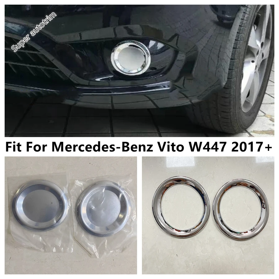 

Car Front Fog Light Lamp Ring Circle Frame Decoration Cover Trim For Mercedes-Benz Vito W447 2017 - 2023 ABS Chrome Accessories