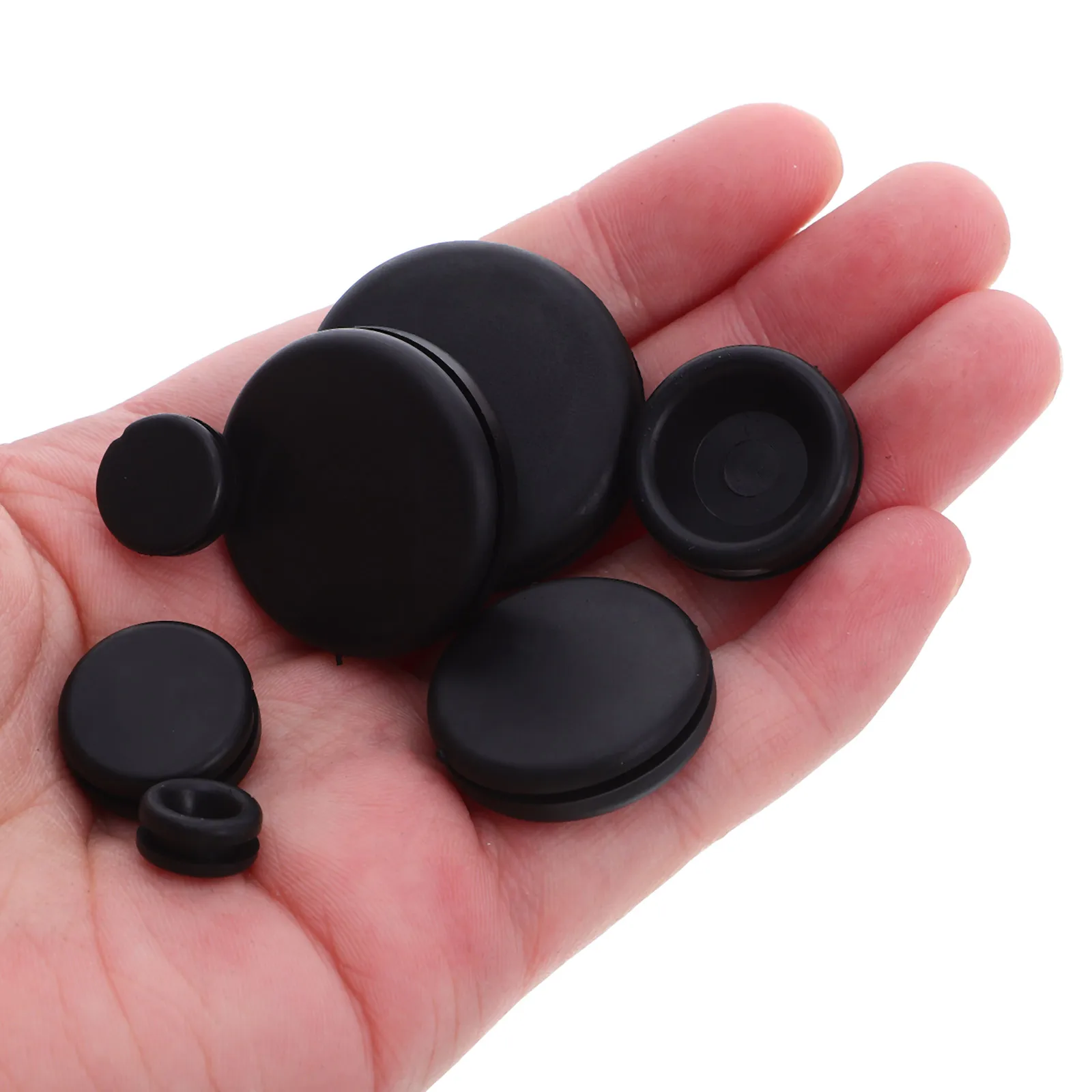 

200pcs Cable Grommets Rubber 7.14-25.4Mm Black Waterproof Grommet Kit For Electrical Wiring Wire Protection Single Sided