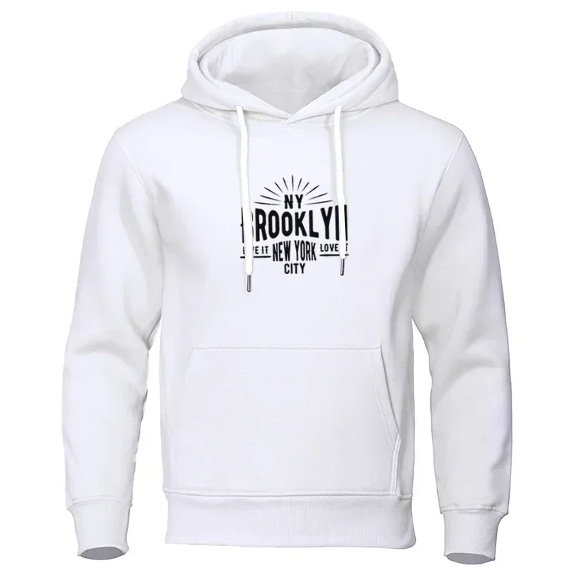 

Brooklyn New York City Print Hoodies casual Men's Loose Sweatshirt Autumn Hip Hop Clothing Couple Hoodies