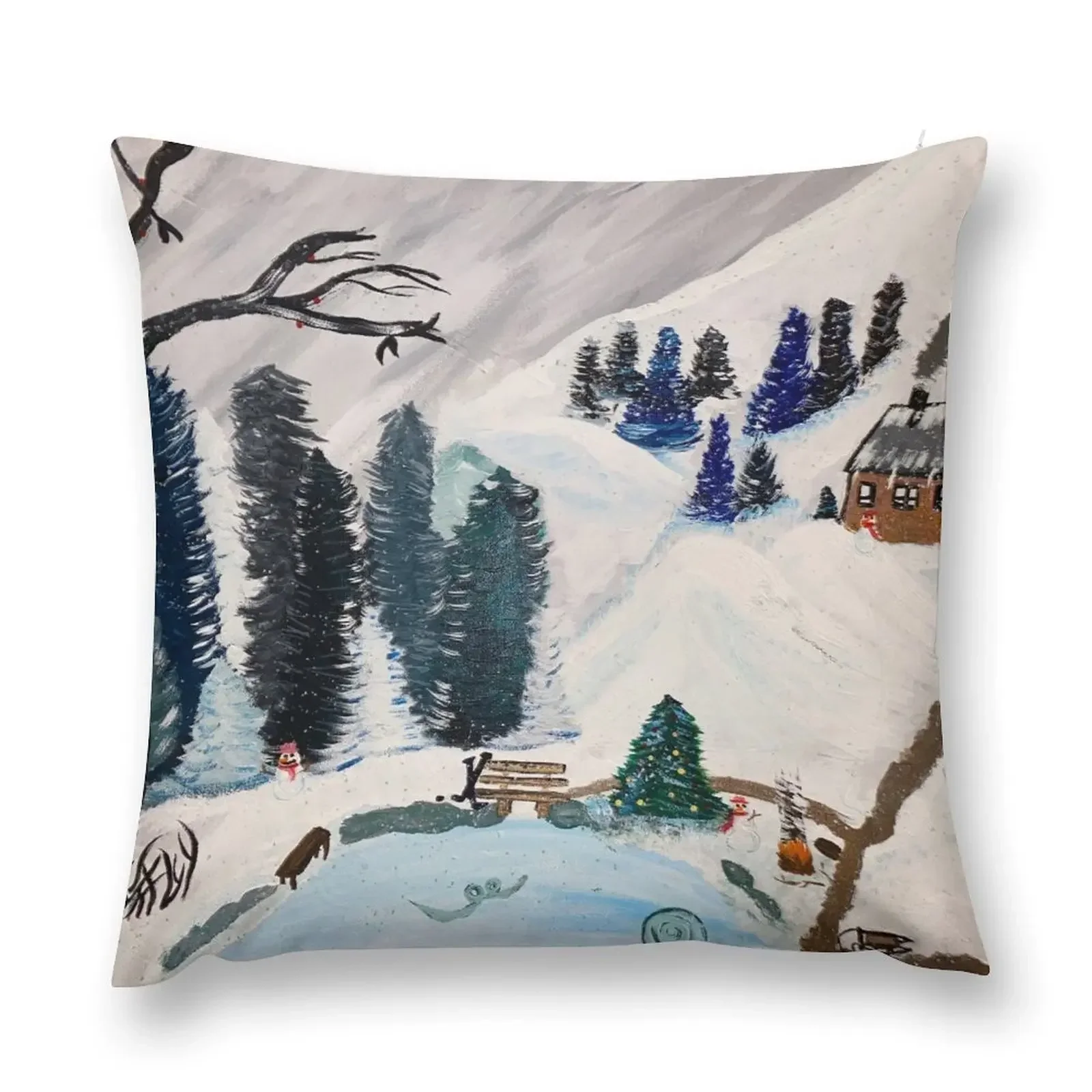 

Winter town Throw Pillow Cushions For Sofa Christmas Covers Pillow Cases Custom Cushion pillow