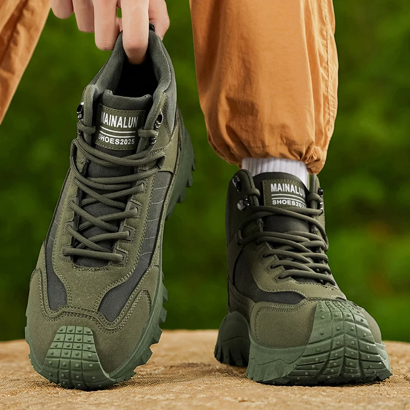 Neue Herren-Wanderstiefel, High-Top-Sportschuhe in Übergröße, bequeme, leichte Freizeitschuhe mit dicker Sohle, Suita – Detail 6
