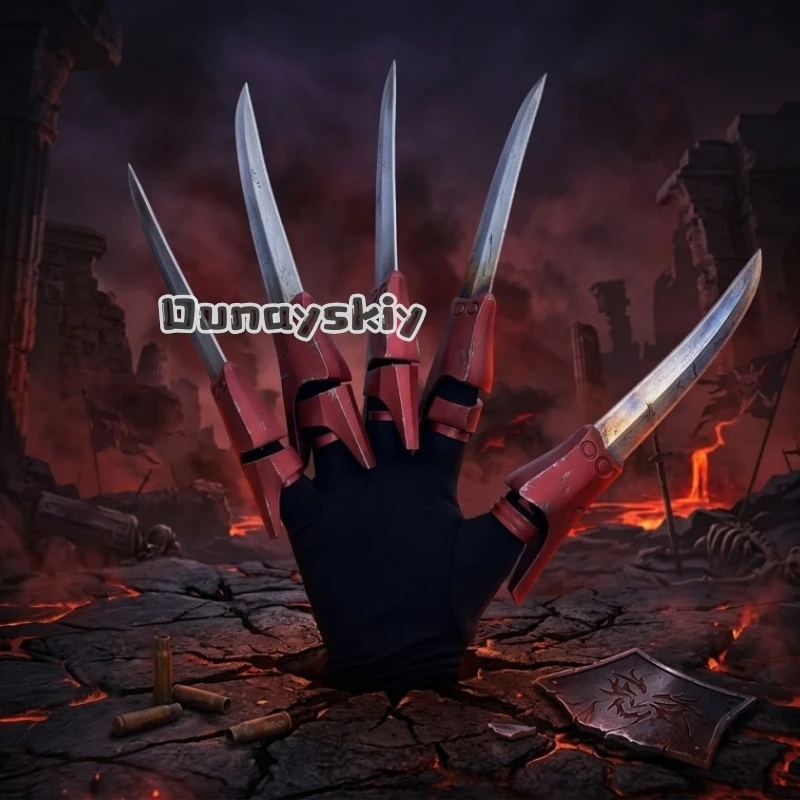 LWW27*GACHIAKUTA Jabber The Abyssal Warlord Guantes de Garra para Cosplay, Par de Guantes de Dedo para Cosplay, Armadura de Mano Usable de Fantasía Oscura, Accesorio de Anime