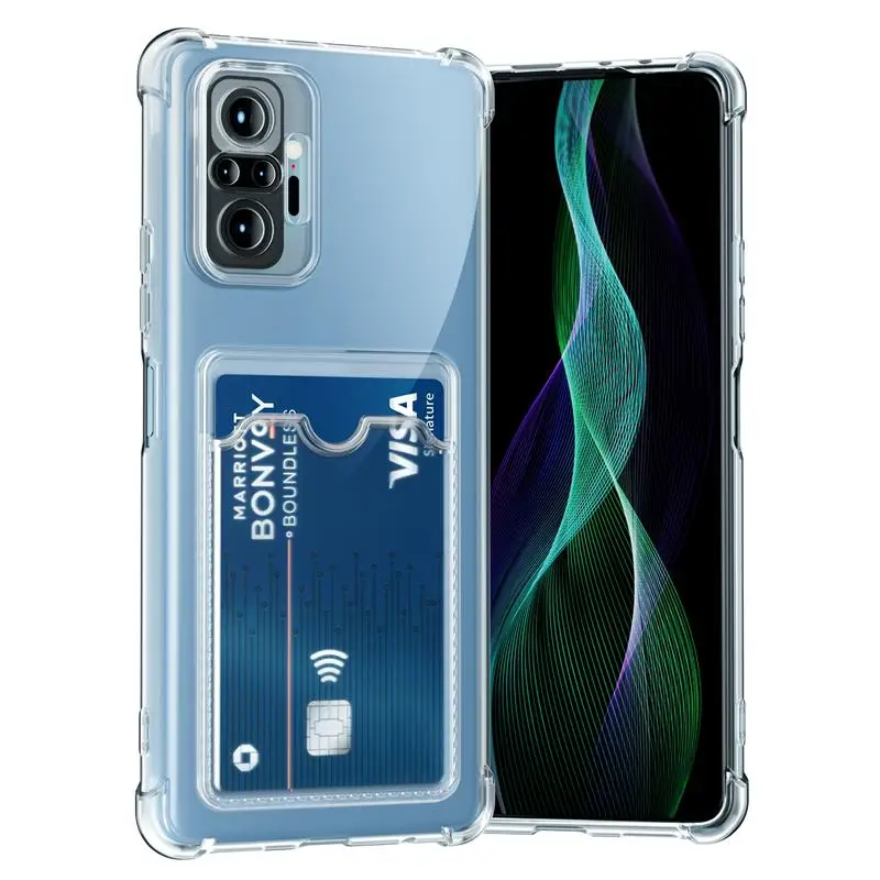 Karte Tasche Halter Klar Telefon Fall Auf Für Xiaomi Redmi Hinweis 10 Pro 10S 11 11s 12 12s 13c Hinweis 13 Pro 5G Fall