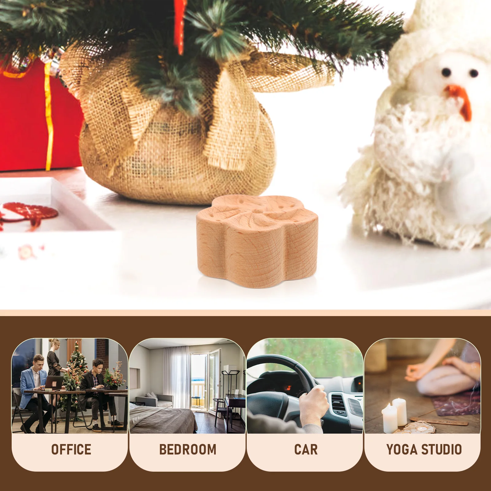 

Wood Essential Oil Diffuser Beautiful Craft Home Office Car Wood Aromatherapy Slow Fragrance Diffuser Ornament Convenient Use