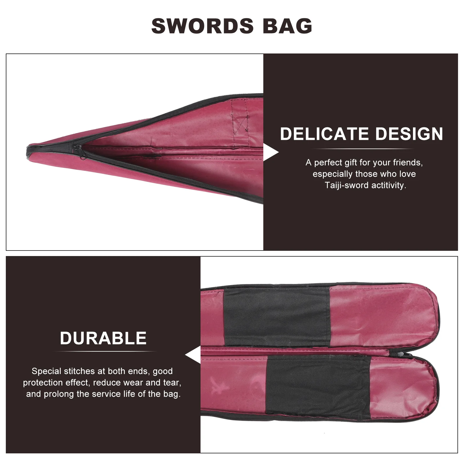 Chinese Kung Fu Bag Tai Sword Sets Organizer Martial Cover Taichi Carrying Case Canvas Shoulder