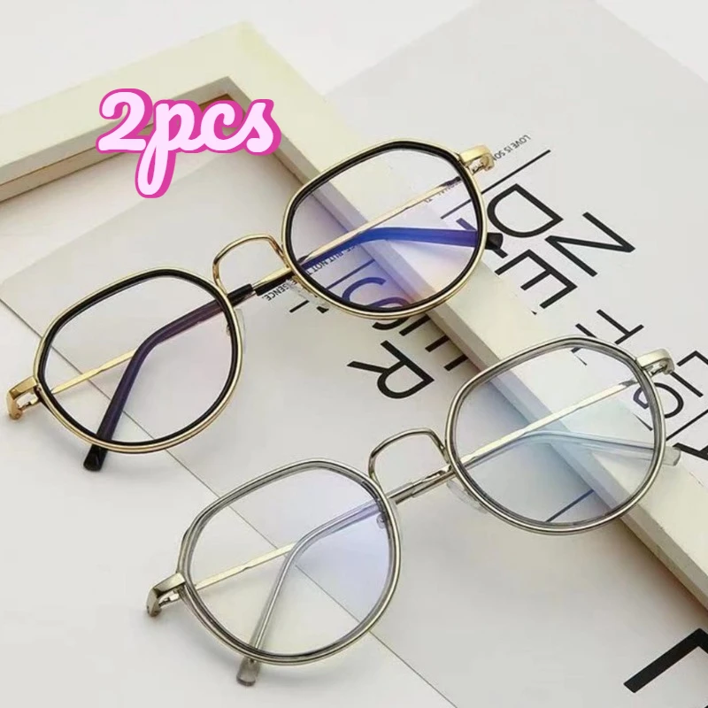 1/2/3pcs New Light‑Weight Frameless Glasses, Popular Cut‑Edge Plain Eyewear, Natural‑Looking Frames for Selfies & Live Streaming