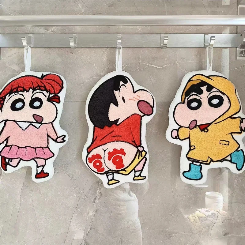 

2026**Милое мультяшное полотенце для рук «Крейон Шин-чан», впитывающее воду, из кораллового флиса, быстросохнущее, для кухни и ванной комнаты