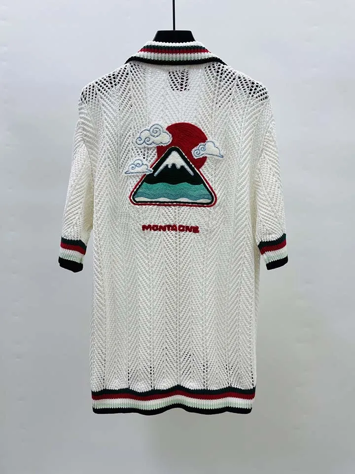 

Top Version Casinoblank Paris Sunrise Logo Embroidery Women Men Knitted Sweater Cardigan Oversized Men Cotton&Cashmere Sweater