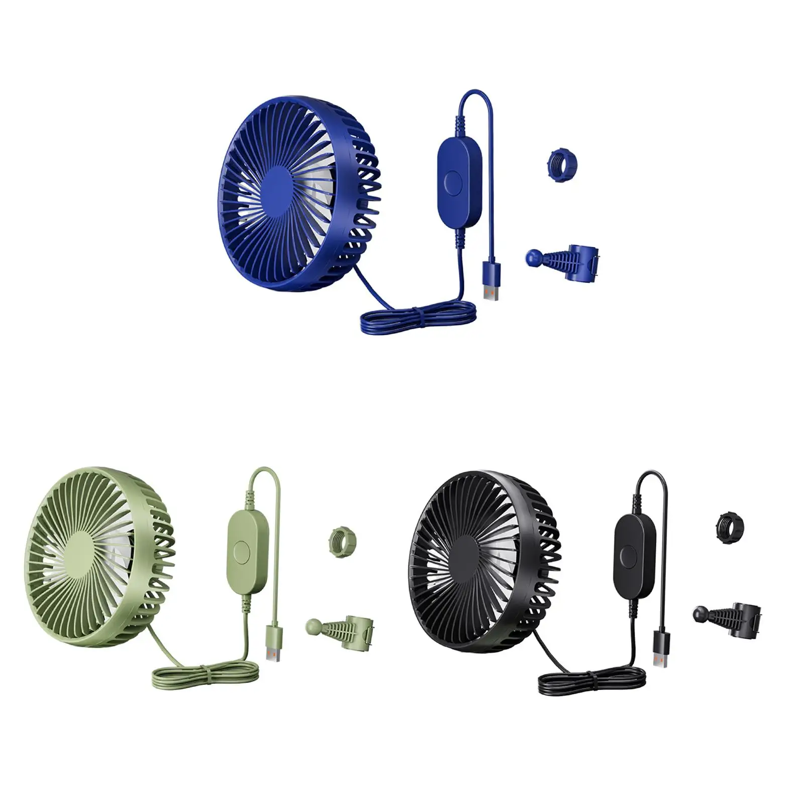 

Автомобильный USB-вентилятор на заднем сиденье, универсальный вращающийся компактный 3-скоростной регулируемый вентилятор с циркуляцией воздуха 12 В 24 В для седана, фургона, дома, грузовика на колесах