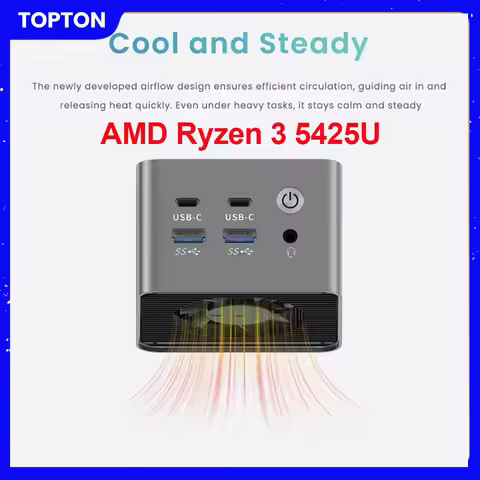 Topton Firewall Mini PC M1 AMD Ryzen 3 5425U 8GB LPDDR4 4266MHz 4x2.5G LAN Pocket Mini Computer Proxmox pfSense OPNsense Server