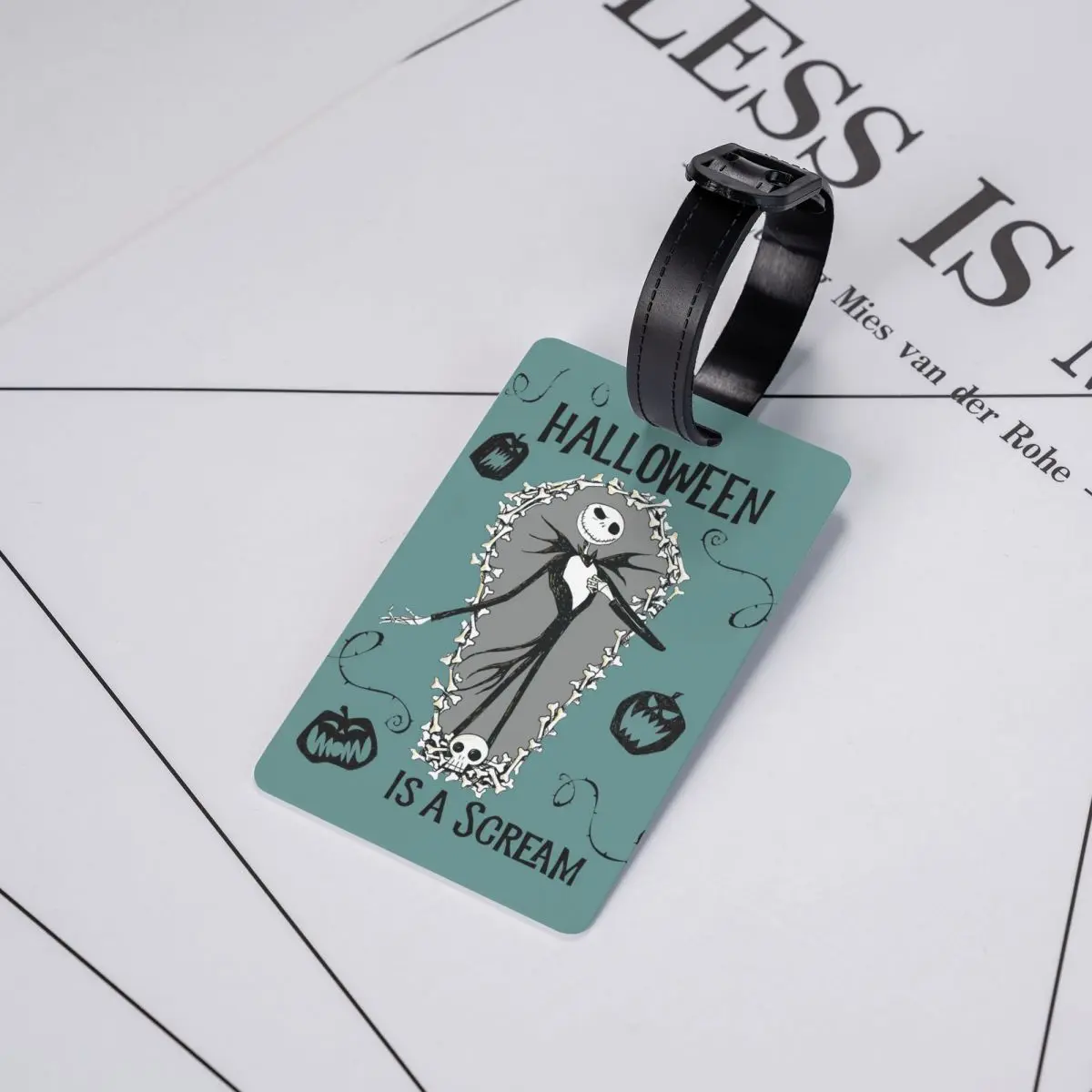 Custom Jack Skellington Luggage Tag Privacy Protection Nightmare Before Christmas Baggage Tags Travel Bag Labels Suitcase