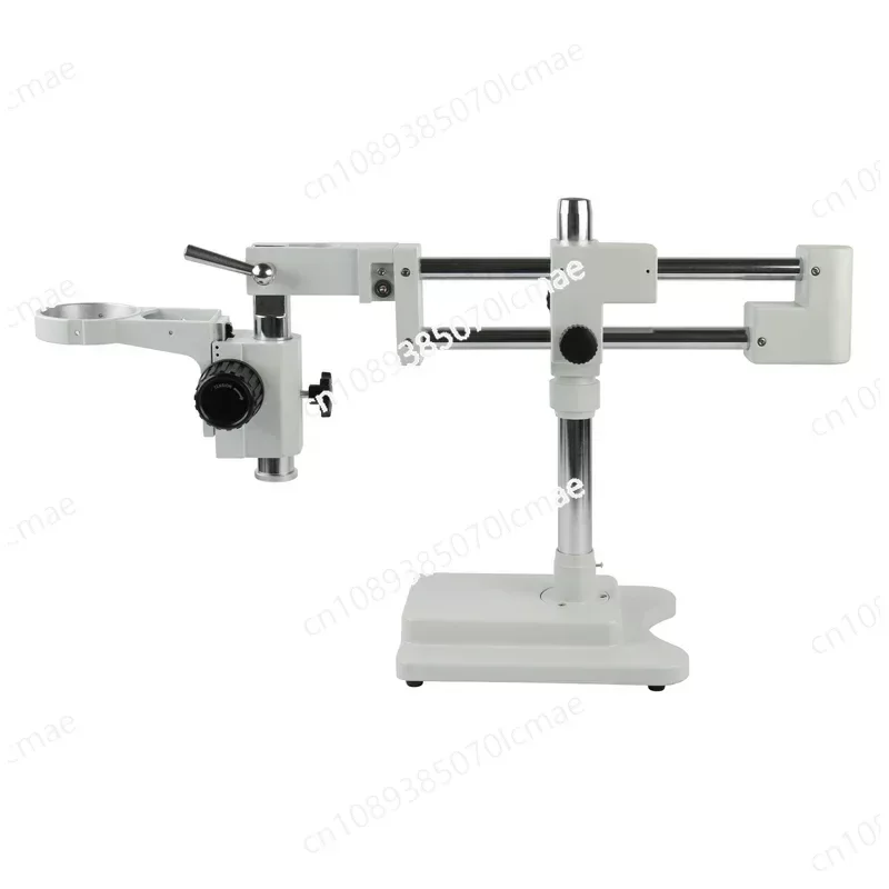 Double Arm Boom Zoom Trinocular Binocular Stereo Microscope Stand Adjustable 76mm Focusing Holder Base Bracket