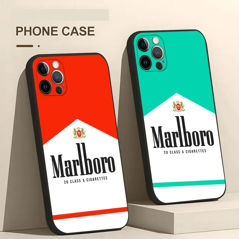 Cigarette-M-MarlboroeS Phone Case For IPhone 17 Air 16 15 14 12 13 11 Pro Max Mini X XR XS Max 7 8 Plus Black Silicon Cover #2