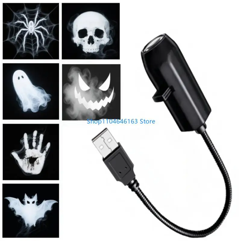 6 Patrón lámpara proyección Halloween USB AJUSTABLE ANGLO NIGHT LIGHT Textura plástico para ambientes en