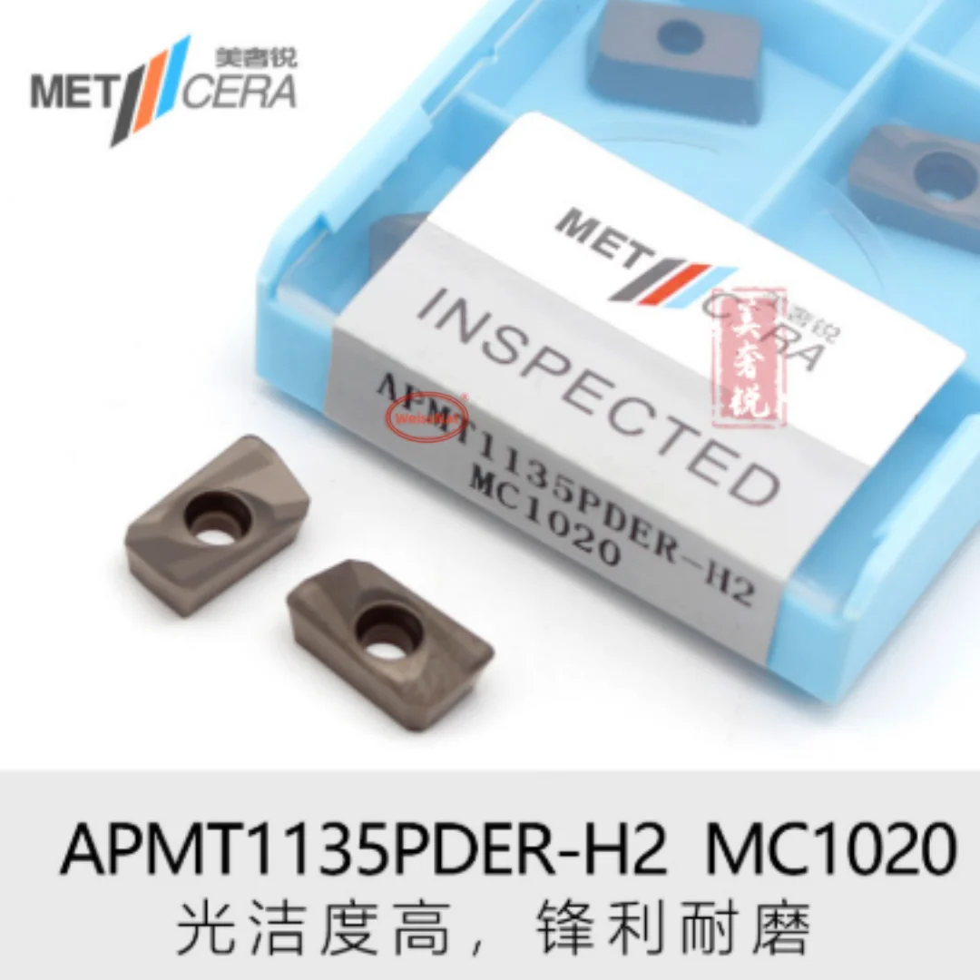 

METCERA APMT1135PDER-H2 MC1020 APMT1604PDER-H2 MC1020 cermet Inserts BAP300R.BAP400R Steel Milling Insert