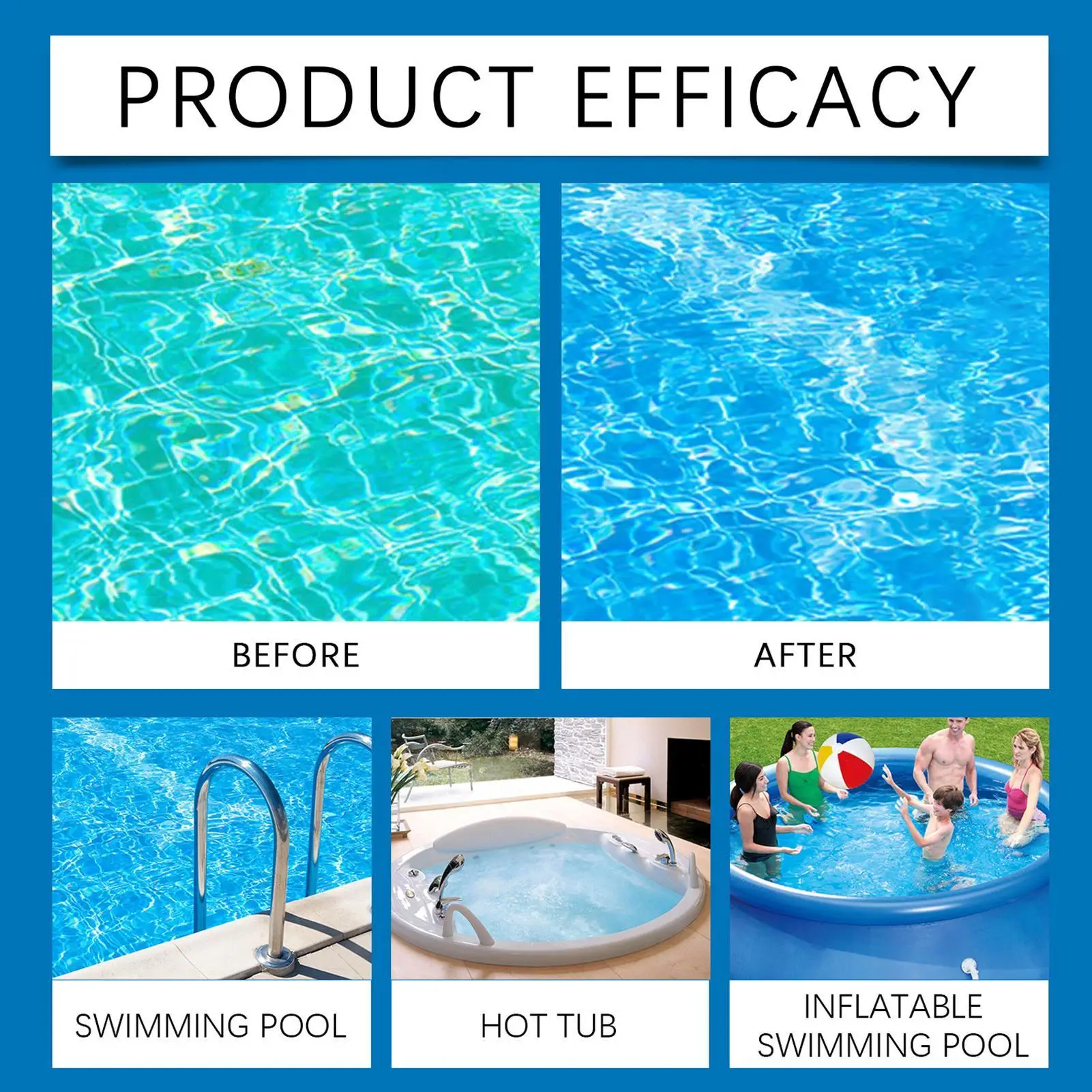 Picture 6: 100Ml No Odor Liquid Pool Water Clarifier Fast Dissolving Powerful Cleaner for Hotel Swimming Pool Cleaning Solution